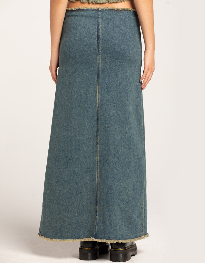 MOTEL Zaenap Womens Denim Maxi Skirt image number 3