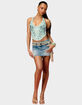 EDIKTED Barbie&trade; Floral Bead & Sequin Mesh Top image number 4