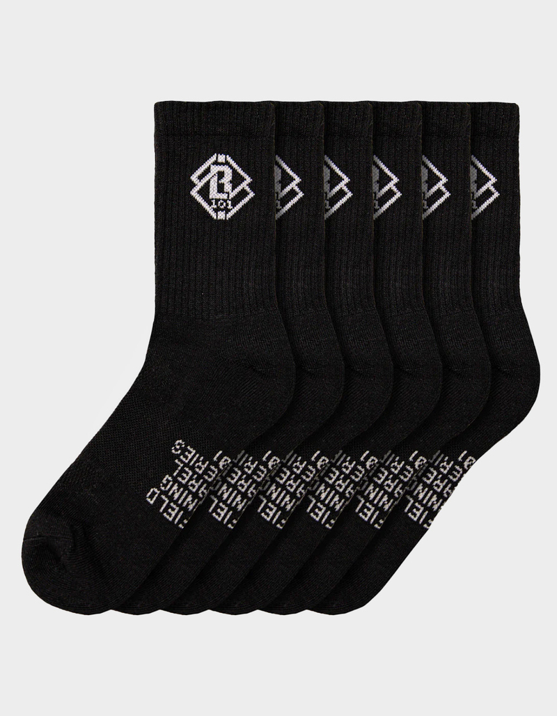 BASEBALL LIFESTYLE 101 6 Pack Boys Performance Crew Socks image number 0