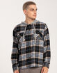 RSQ Mens Plaid Hooded Flannel image number 1