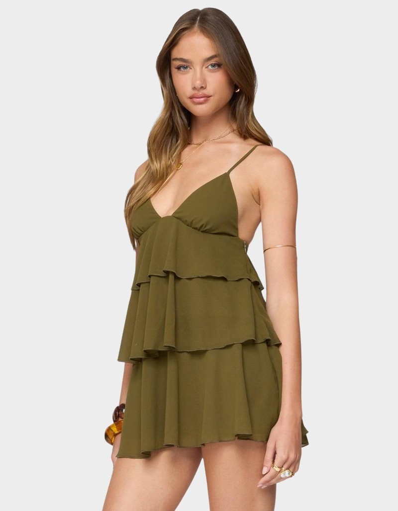 EDIKTED Gwynne Chiffon Ruffled Mini Dress image number 1
