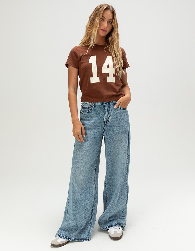 RSQ Womens Low Rise Elastic Waistband Extreme Baggy Jeans image number 0