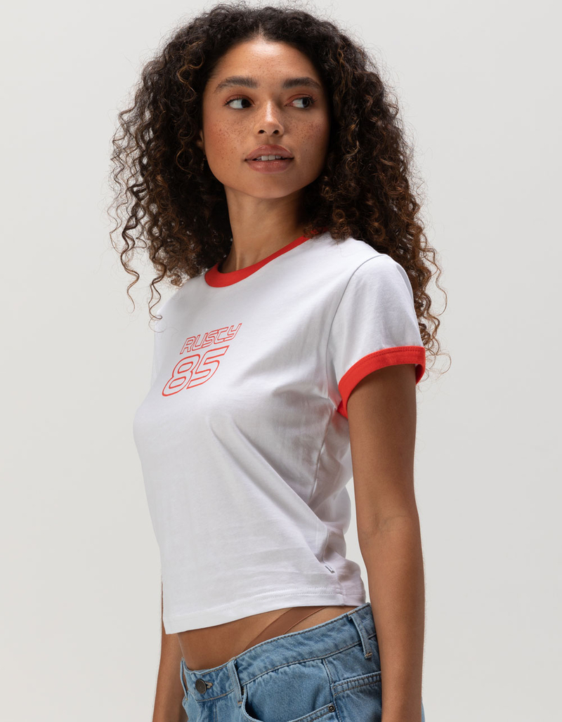 RUSTY 1985 Womens Skimmer Ringer Tee image number 2