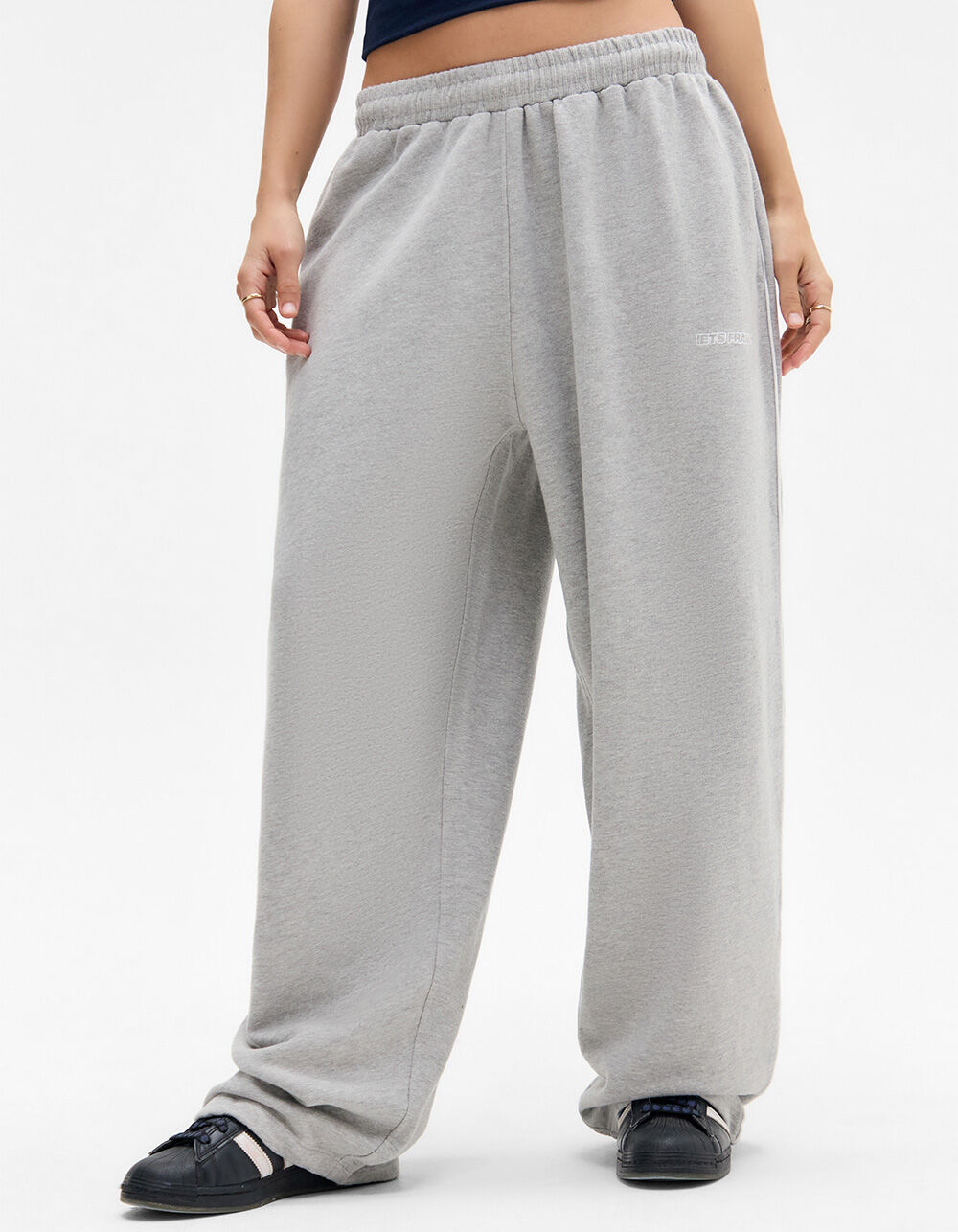 IETS FRANS If Harri Wide Leg Womens Jogger Pants - HEATHER GRAY