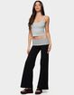 EDIKTED Wide Leg Contrast Fold Over Pants image number 4