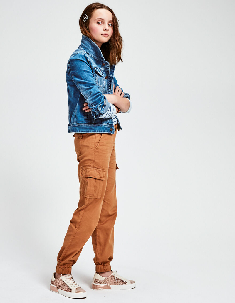 TRACTR Girls Cargo Twill Joggers image number 3