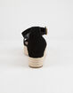 BAMBOO Scallop Espadrille Black Womens Platform Sandals image number 4