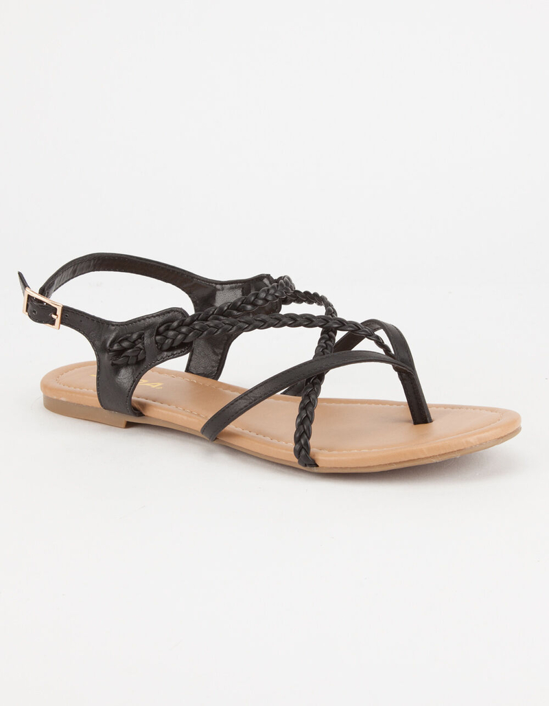 criss cross braided sandals