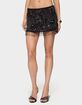 EDIKTED Sheer Sequin Bead Fringed Mini Skirt image number 1