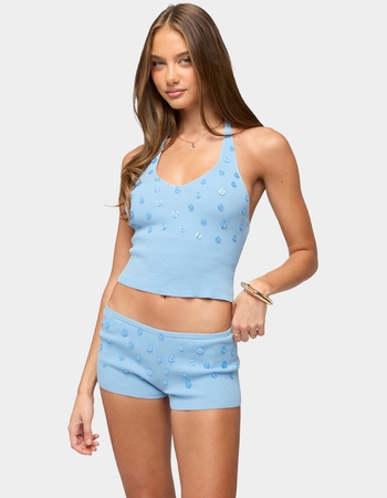 EDIKTED Nataly Button Knit Halter Top Alternative Image