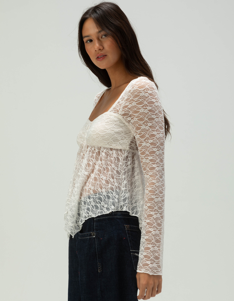 WEST OF MELROSE Lace Fly Away Womens Top image number 2