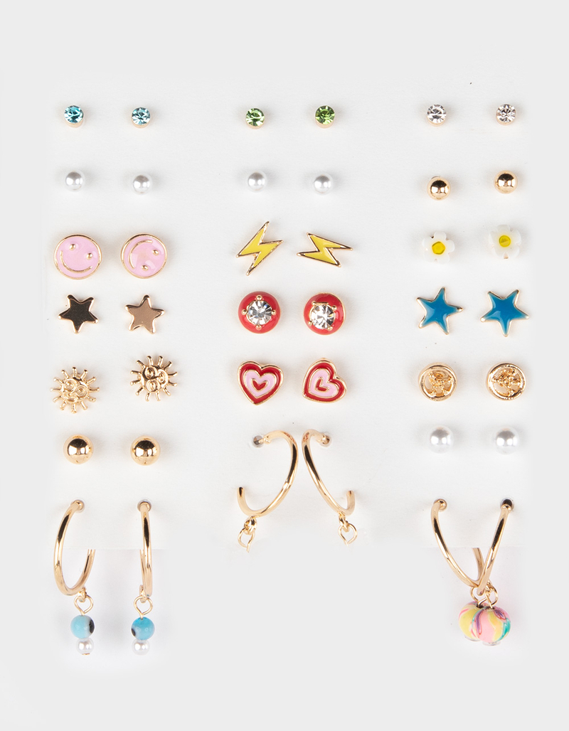 FULL TILT Smiley Face Butterfly Earring Set image number 0
