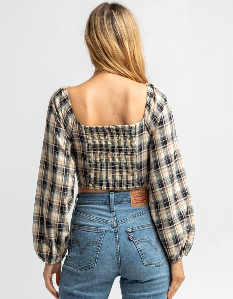 LOVE TREE Womens Plaid Button Corset image number 2