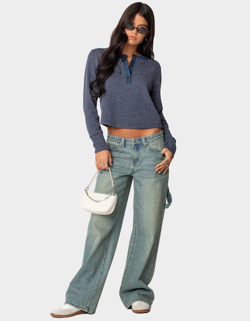 EDIKTED Ruth Henley Waffle Top image number 1