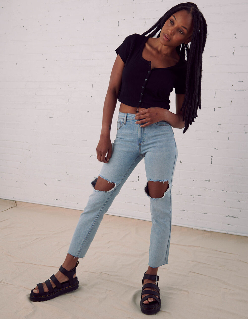 RSQ High Rise Womens Straight Leg Jeans image number 0