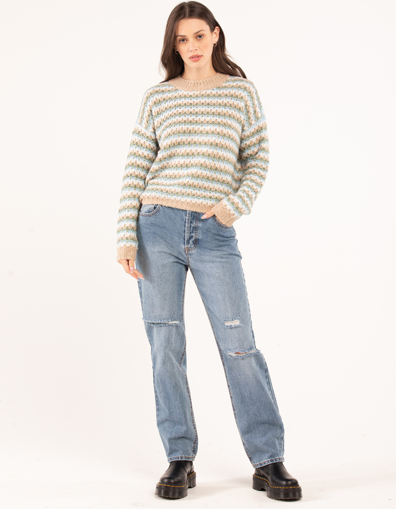 RSQ Womens Balloon Sleeve Textured Sweater image number 8