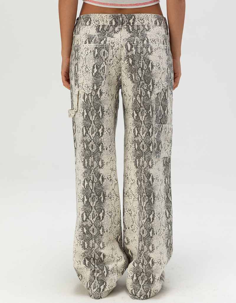RSQ Womens Low Rise Snake Baggy Carpenter Pants - SNAKE