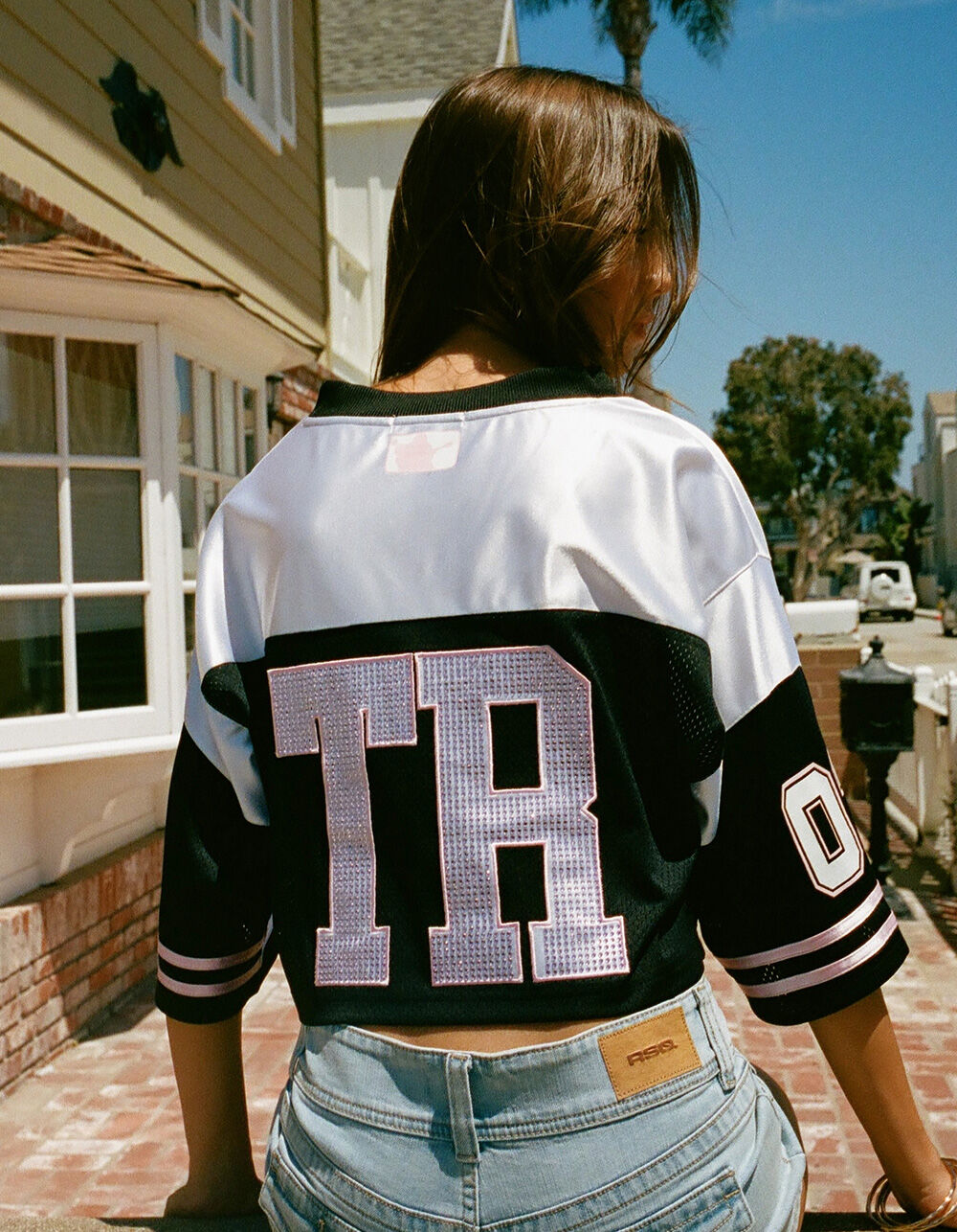 TRUE RELIGION Crystal Sporty Womens Jersey - BLK/WHT | Tillys