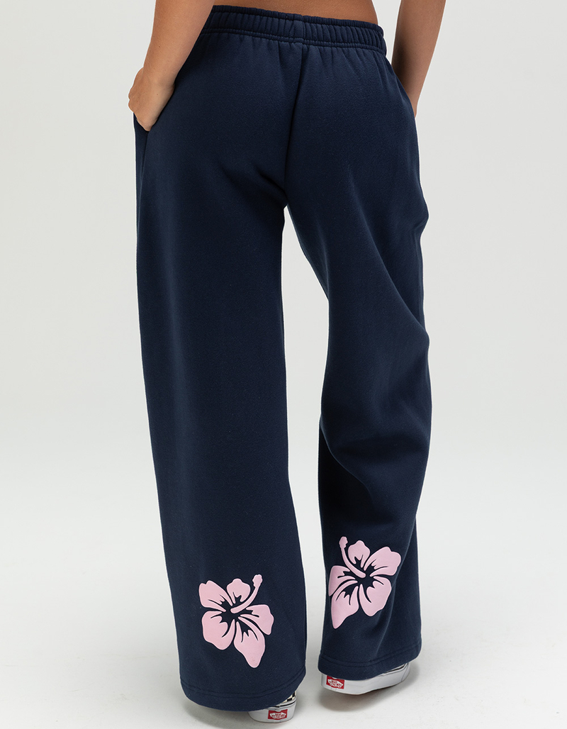 FULL TILT Hibiscus Print Womens Wide Leg Sweatpants image number 1
