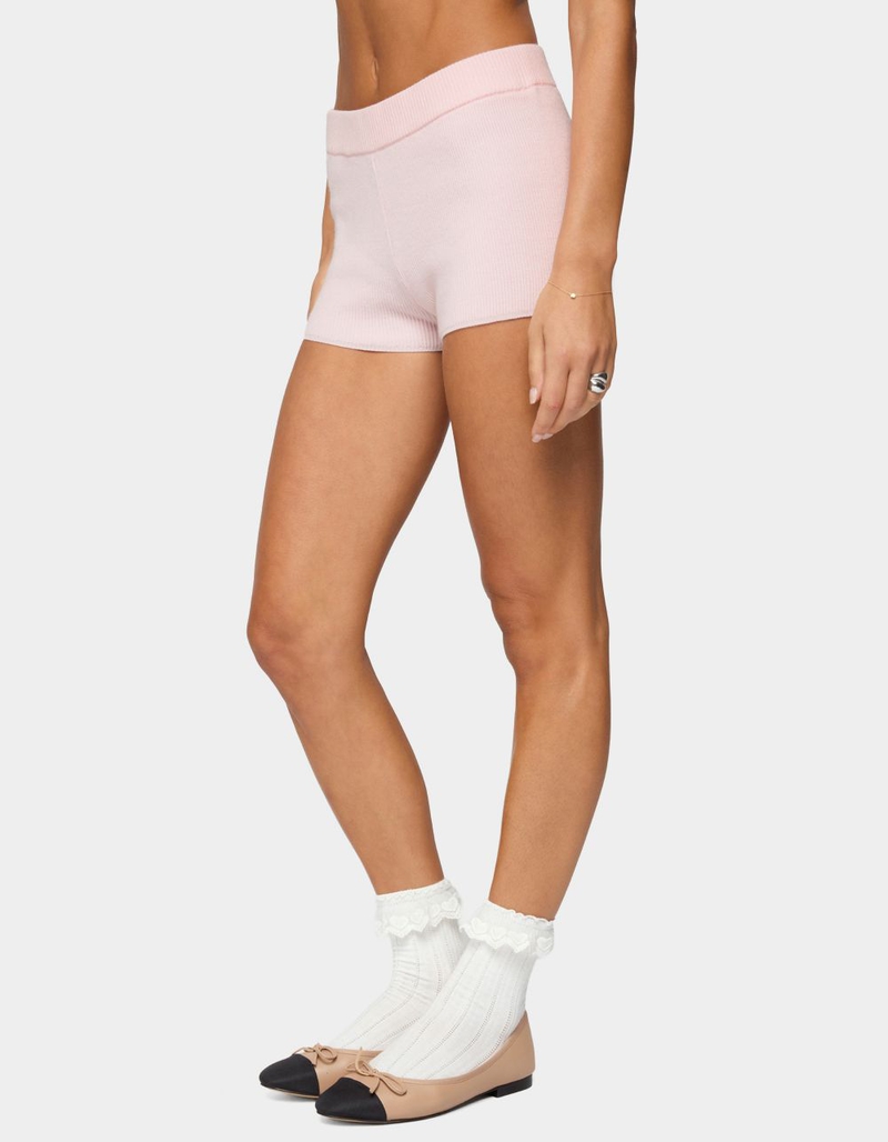 EDIKTED Lorie Ribbed Knit Shorts image number 1