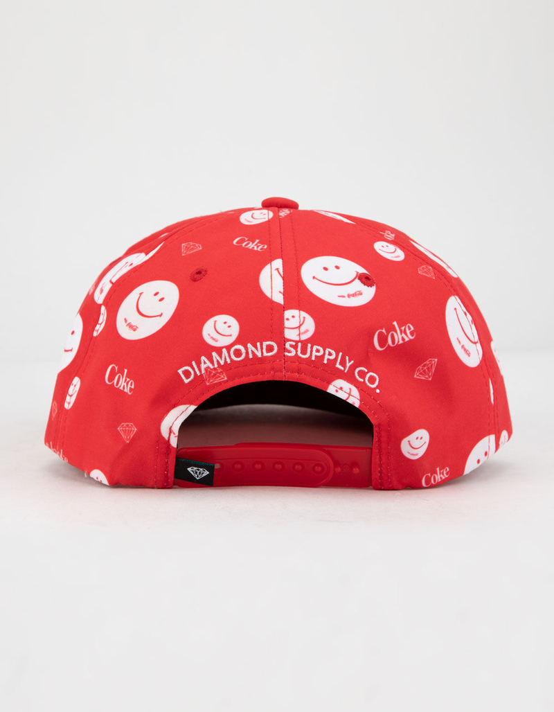 DIAMOND SUPPLY CO. x Coca-Cola Smiley Red Mens Snapback Hat image number 1