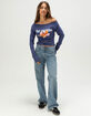 FULL TILT LA Hibiscus Womens Off The Shoulder Top image number 2
