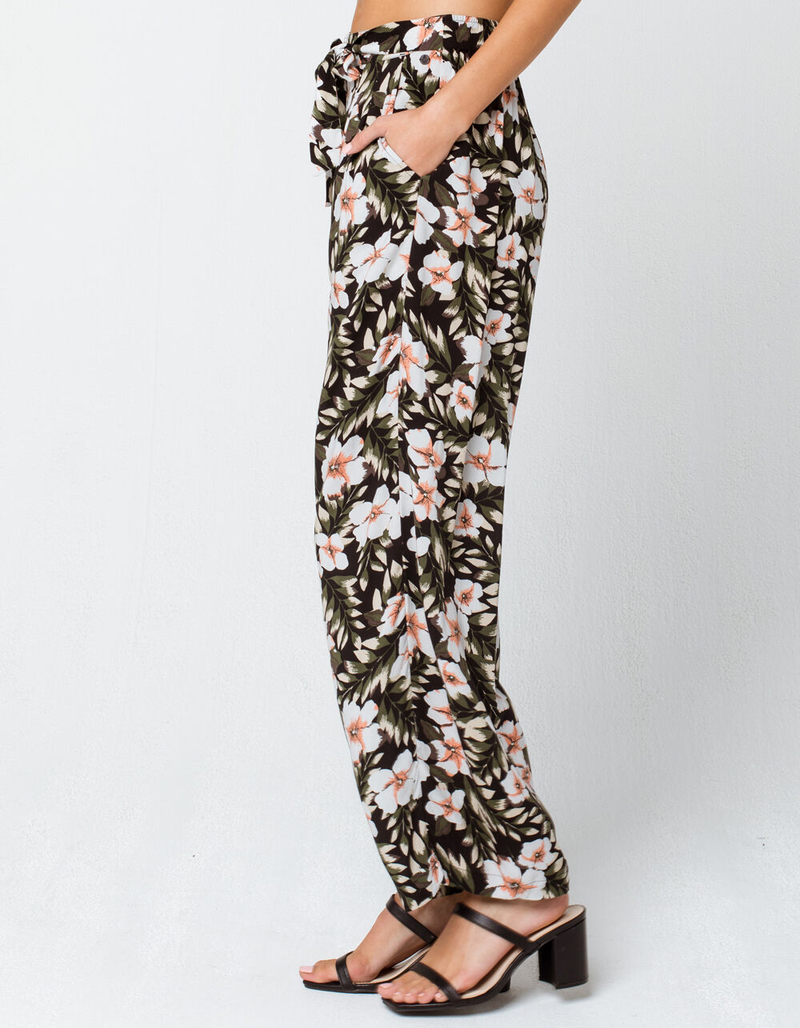 VOLCOM Coco Beach Womens Black Belted Pants image number 1