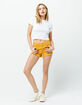 RSQ Venice Mid Rise Mustard Womens Ripped Denim Shorts image number 4