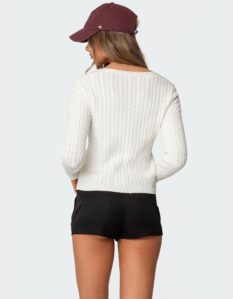 EDIKTED Odelia Cable Knit Cardigan image number 4