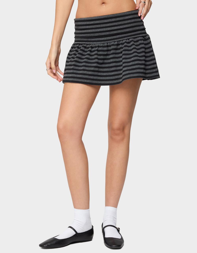 EDIKTED Moria Striped Fold Over Mini Skirt image number 0