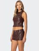 EDIKTED Frances Backless Faux Leather Top image number 3