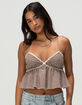 RSQ Womens Plaid Babydoll Top image number 5