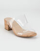 CITY CLASSIFIED Clear Strap Womens Cork Block Heels image number 1