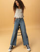 RSQ Girls Low Rise Embroidered Pocket Wide Leg Jeans image number 5