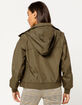 FULL TILT Hooded Olive Womens Bomber Jacket image number 3