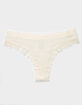 FULL TILT Seamless Rib Lace Trim Thong image number 1