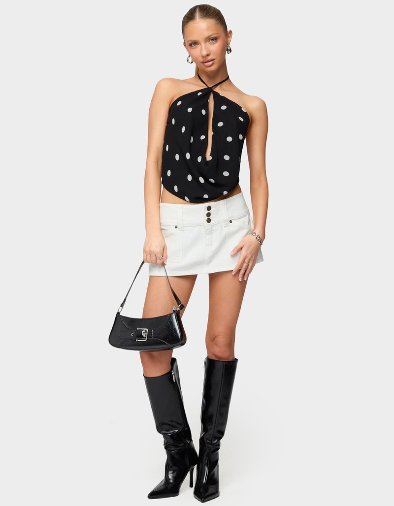 EDIKTED Petite Mckinley Denim Mini Skirt image number 4