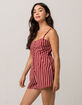 FULL TILT Stripe Button Front Womens Romper image number 2