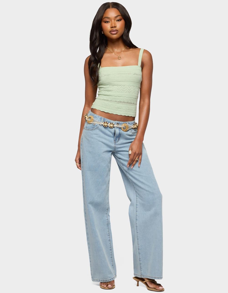 EDIKTED Naia Pointelle Knit Tank Top image number 3