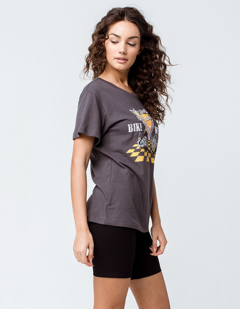 FULL TILT High Waisted Black Womens Biker Shorts image number 0