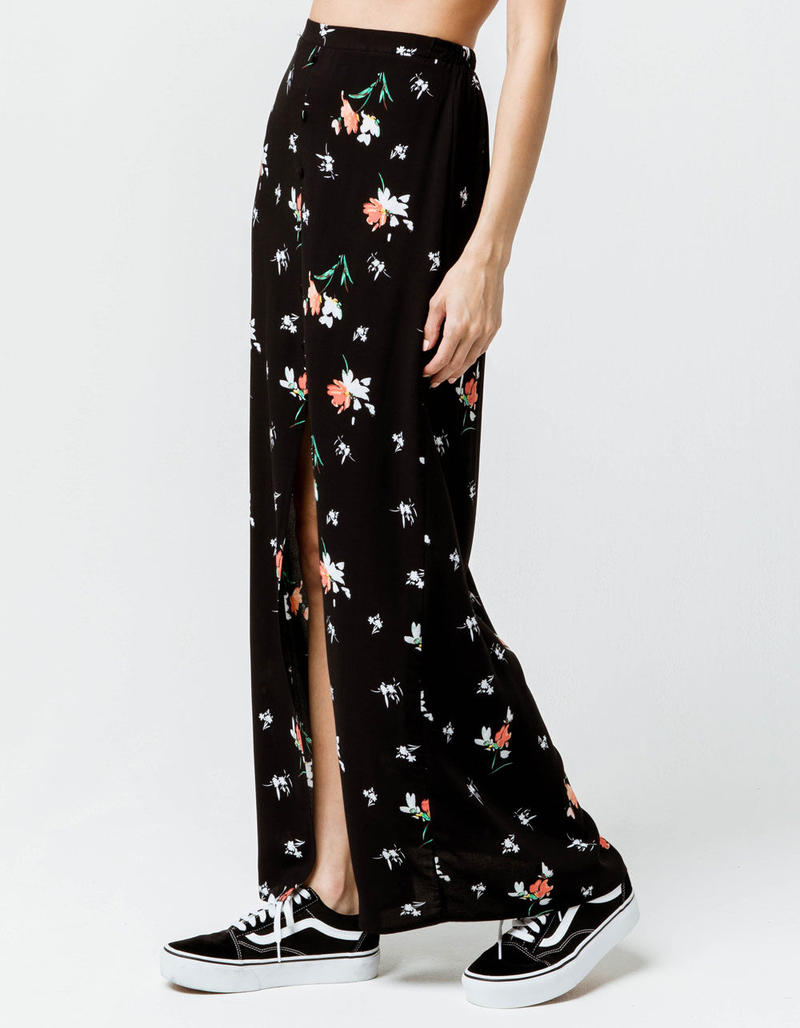 SKY AND SPARROW Floral Button Front Maxi Skirt image number 1