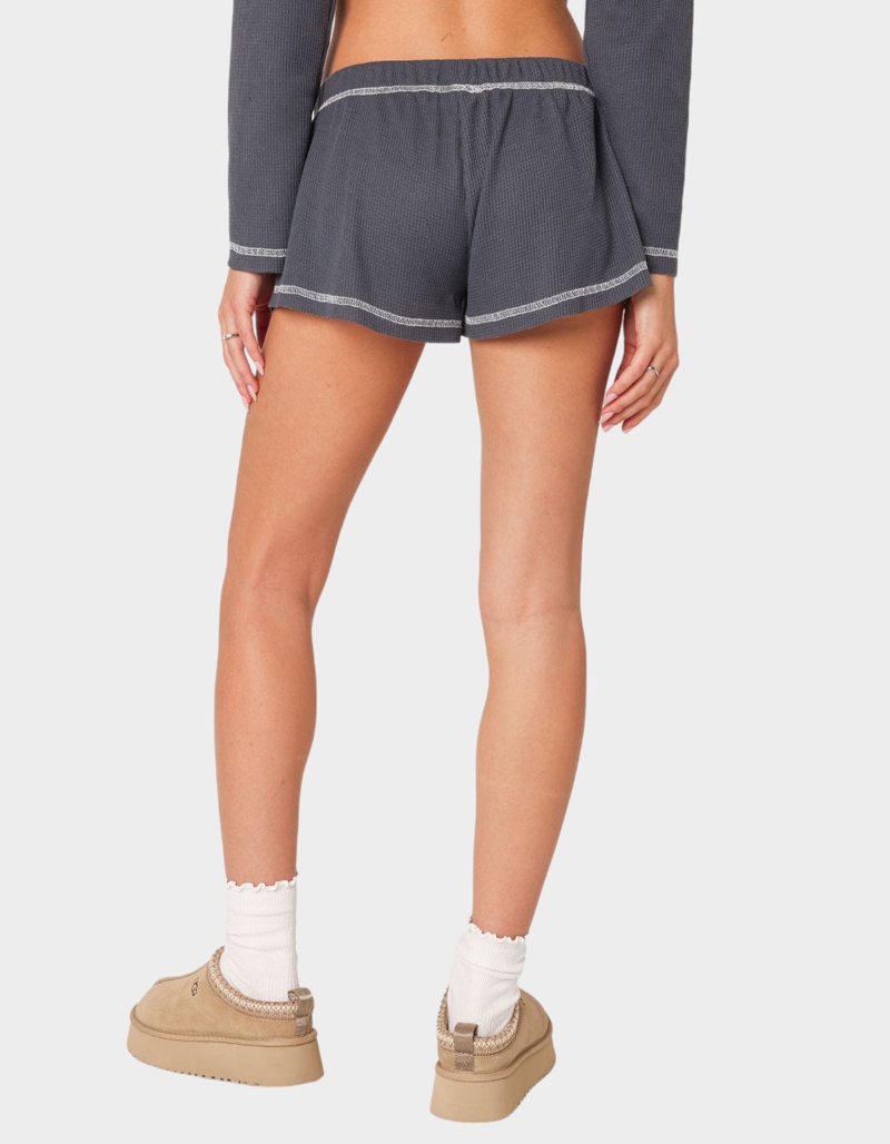 EDIKTED Peoni Waffle Shorts image number 3
