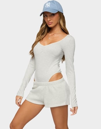 EDIKTED Jonah Long Sleeve V-Neck Bodysuit Primary Image
