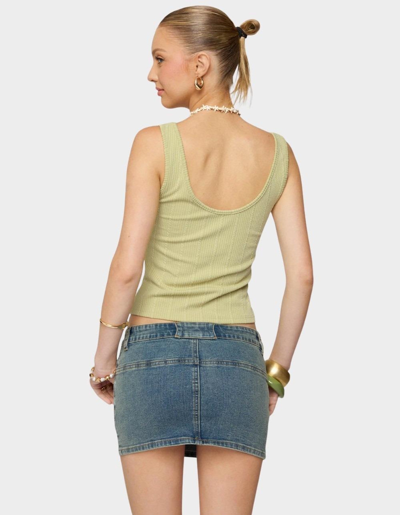 EDIKTED Yarah Keyhole Textured Ribbed Tank Top image number 1