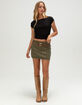 WEST OF MELROSE Womens Plaid Belted Skirt image number 1