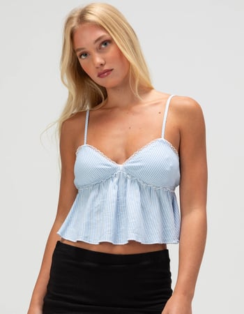 RSQ Womens Stripe Babydoll Top Primary Image