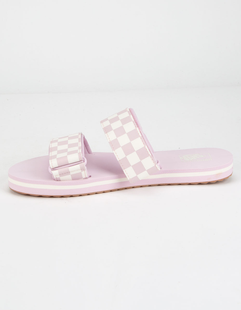 VANS Cayucas Checkerboard Lilac Womens Velcro Slide Sandals image number 3