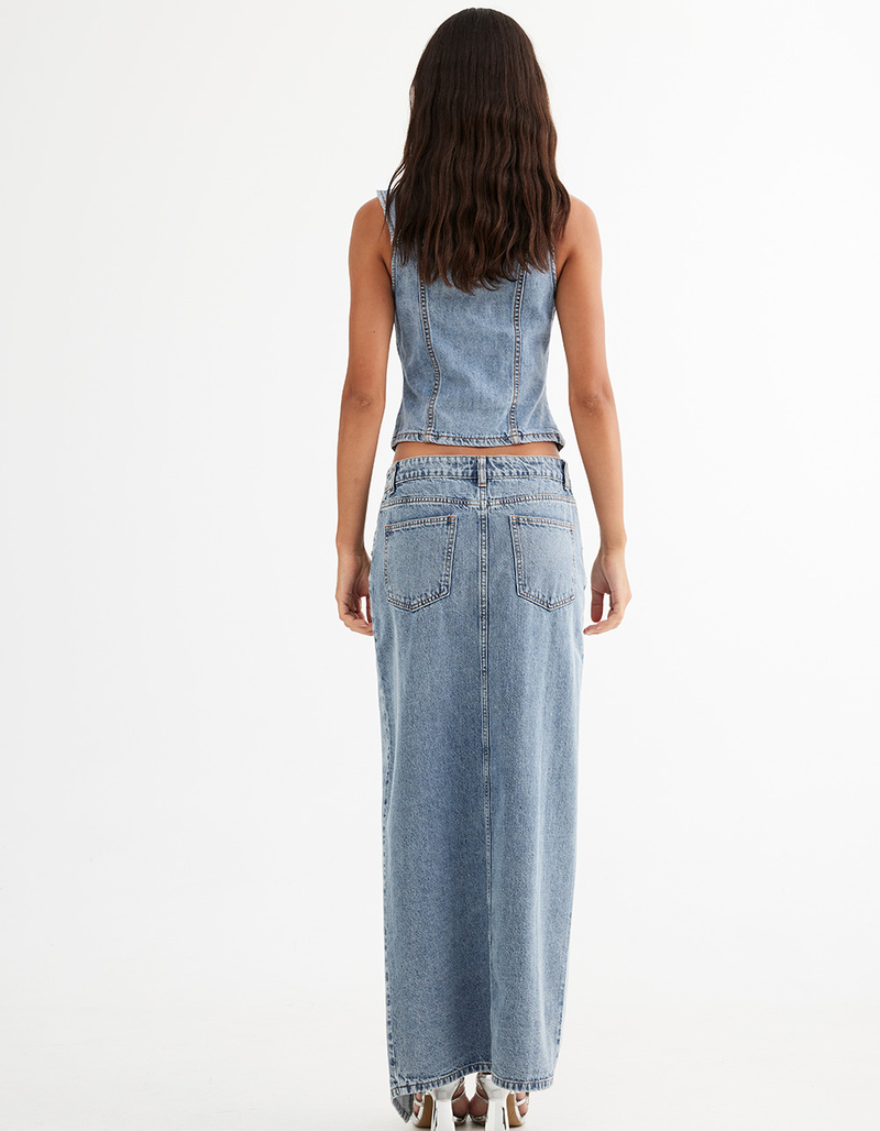 LIONESS Barbie Split Womens Midi Denim Skirt image number 2