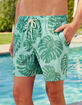 RSQ Mens Tropical Leaf 5'' Swim Shorts image number 5