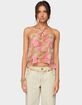EDIKTED Dragon Lily Layered Chiffon Halter Top image number 1
